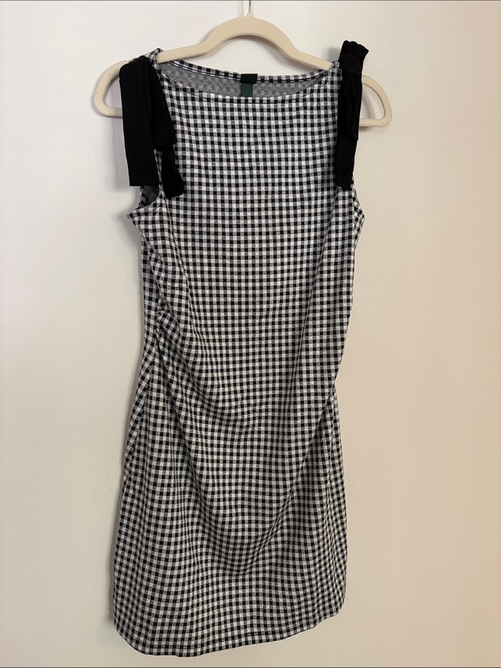 wild fable Black & White Gingham Tie-Shoulder Mini Dress